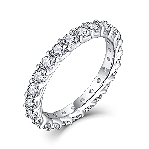 Starnny Damen Ringe Sterling Silber 925 Ewiger Ring 3A Zirkonia Verlobungsring für Damen,59 von starchenie