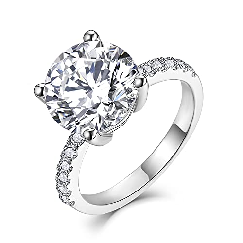 Starnny Damen Ringe Silber 925,Eheringe Ring Verlobungsring Wickelring Ringe 3A Zirkonia Weißgold Ring Geschenk für Sie Frauen，57 von starchenie