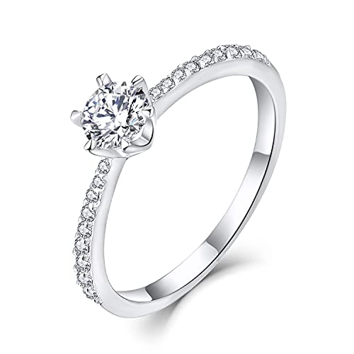 Starnny Damen Ringe Sterling Silber 925 3A Zirkonia Verlobungsring für Damen,62 von starchenie
