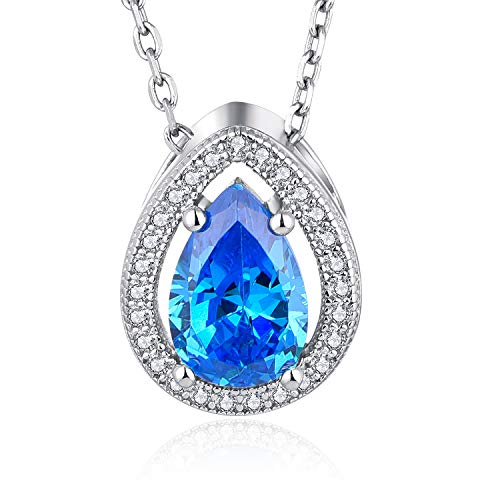 Starnny Damen Kette Silber 925 Prinzessin Diana Anhänger Halskette 5A Zirkonia Geschenk für Sie Fraun von starchenie