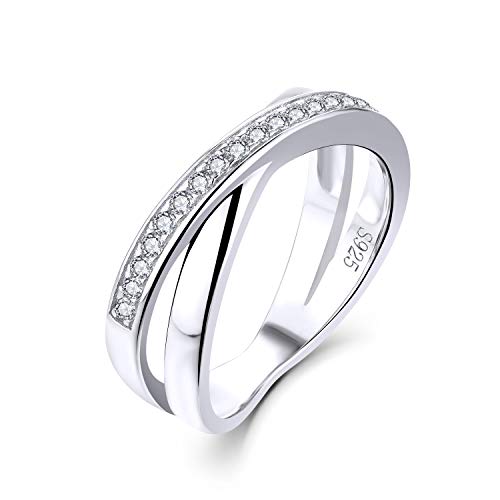 Starnny Damen Ring Silber 925 3A Cubic Zirkonia Unendlichkeit Frequenzweiche Ring Geschenk für Sie Frauen,52(16.6) von starchenie