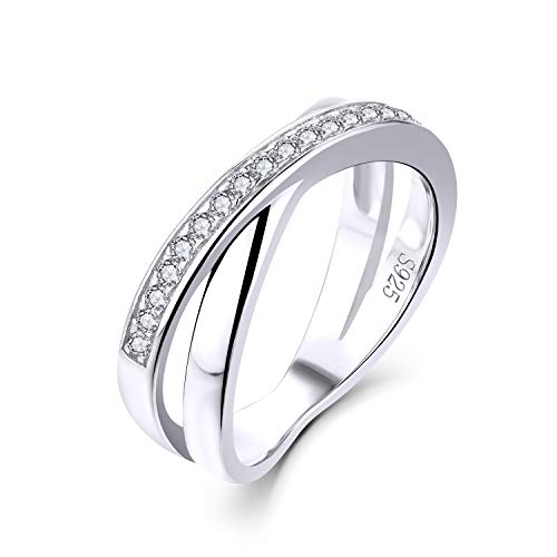 Starnny Damen Ring Silber 925 3A Cubic Zirkonia Unendlichkeit Frequenzweiche Ring Geschenk für Sie Frauen,54(17.2) von starchenie