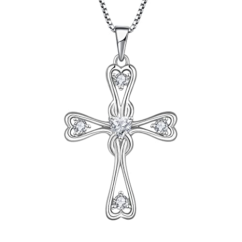 Starchenie Kreuz Halskette Infinity Halskette 925 Sterling Silber Halskette 3A Zirkon Halskette für Damen von starchenie