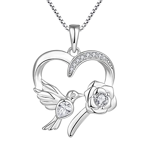 starchenie Rose Anhänger Halskette Tier Vogel Halskette Schöne Tier 925 Sterling Silber Liebe Anhänger für Damen von starchenie