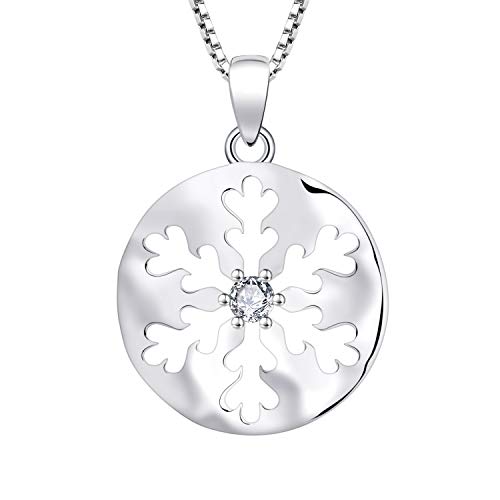 starchenie Schneeflocke Anhänger Kette 925 Silber Halskette Geschenk für Damen von starchenie