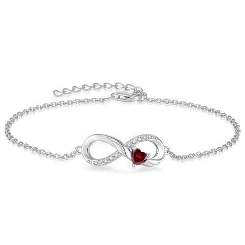 starchenie Unendlichkeit Armband 925 Sterling Silber Herz Zirkonia Flügel Armband für Damen von starchenie