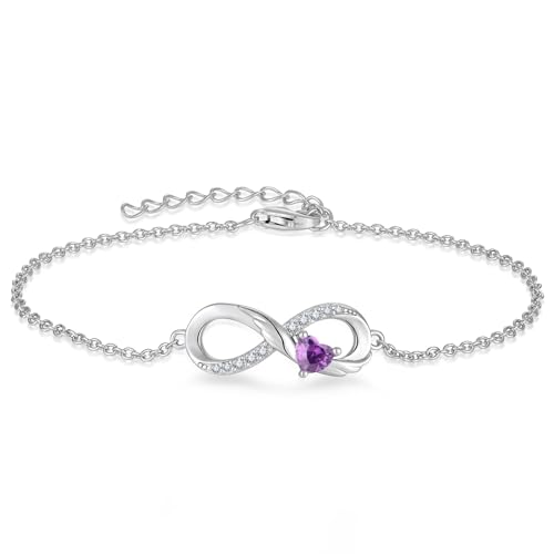 starchenie Unendlichkeit Armband 925 Sterling Silber Herz Zirkonia Flügel Armband für Damen von starchenie