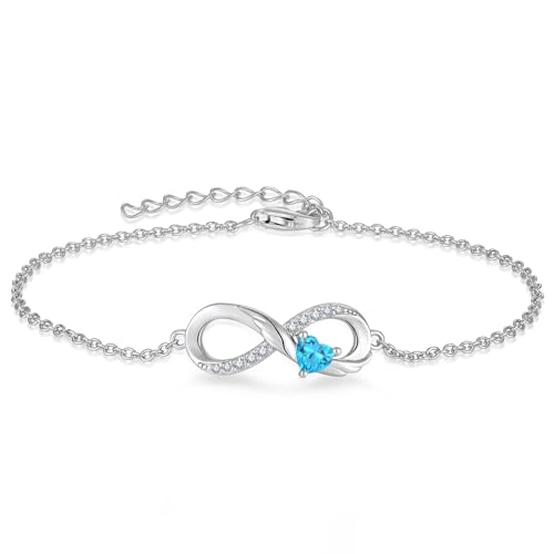 starchenie Unendlichkeit Armband 925 Sterling Silber Herz Zirkonia Flügel Armband für Damen von starchenie