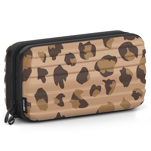 stardis Kosmetiktasche Hartschale Kulturtasche Hardcase Damen Herren Kulturbeutel in Kofferform Flight-Beautycase Wasserdicht Mini-Koffer Optik Waschbeutel für Frauen, Männer, Kinder (Leo) von stardis