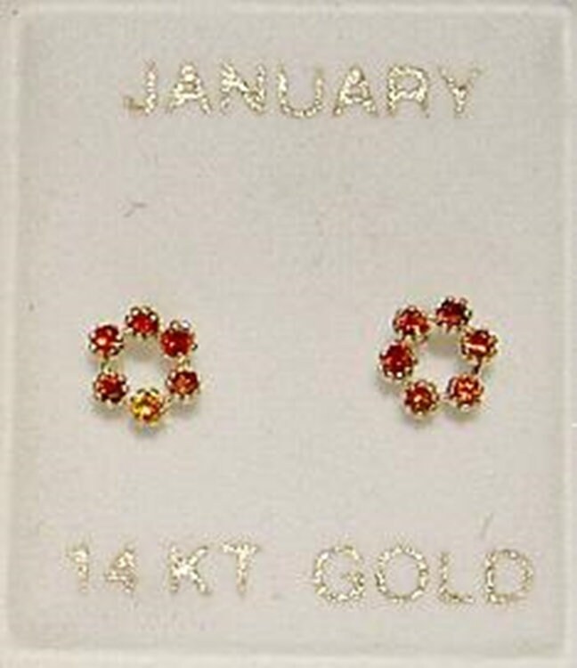 Neue 14K Solid Gold Baby Oder Frau Ohrstecker Für Januar Birthstone von starfinding