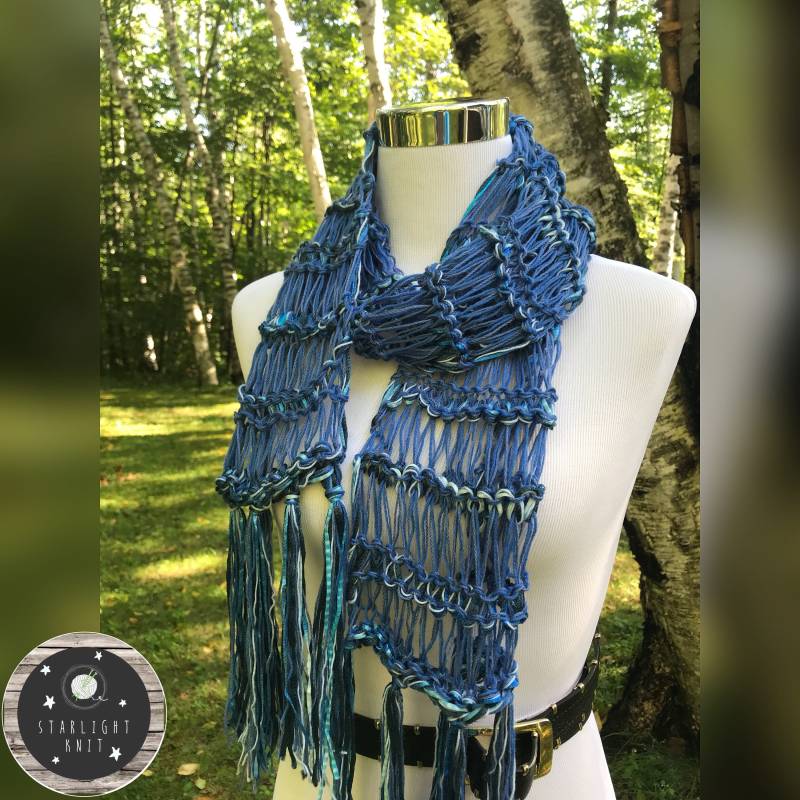 Hand Stricken Damen Mode Accessoire Schal Mit Schimmer Und Glanz Versandkostenfrei von starlightknit