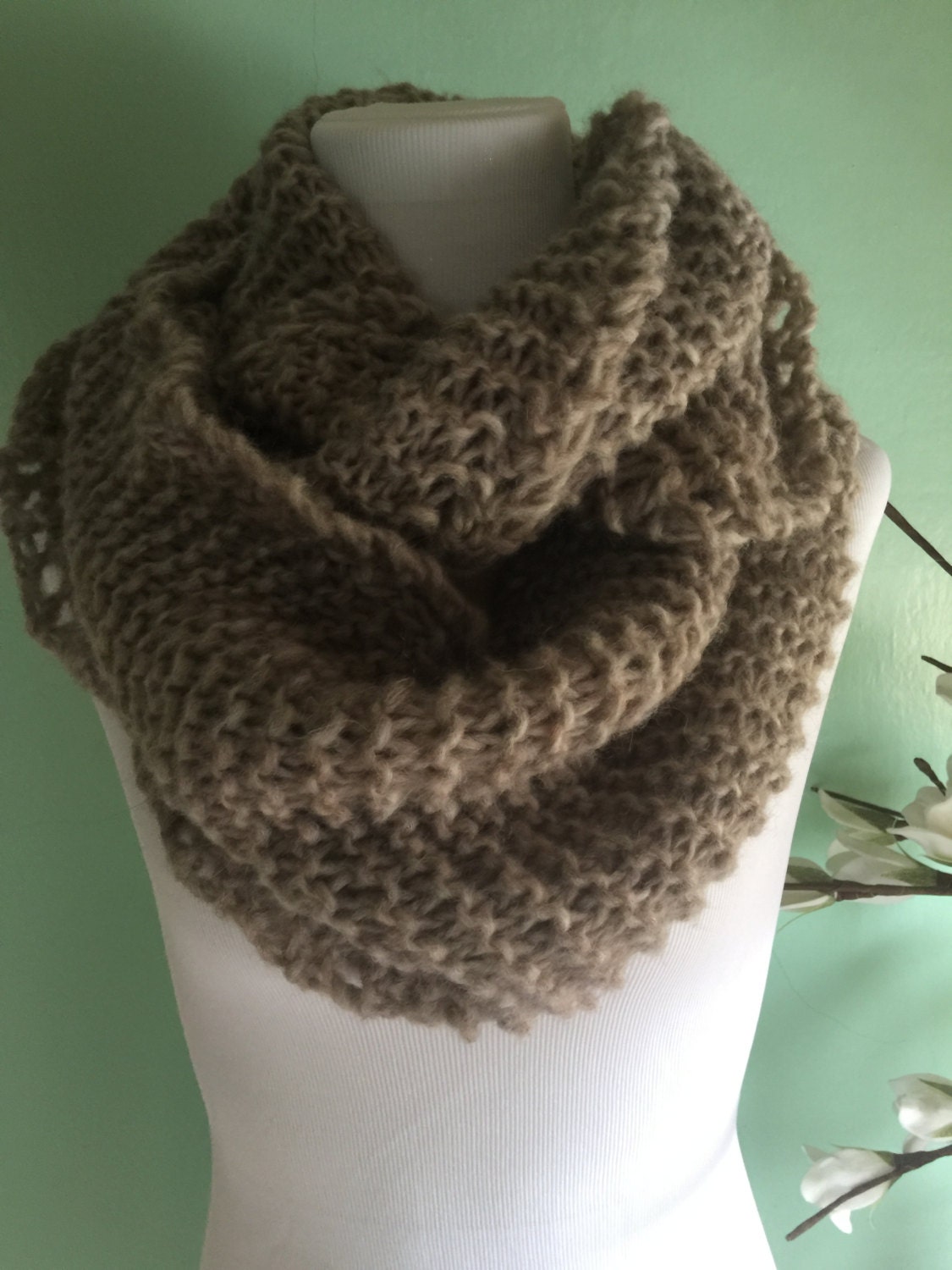 Outlander Inspiriert Hand Infinity Stricken Mode Schal Mit Alpaka-Garn Weich Und Leicht Hase Heather Versandkostenfrei von starlightknit