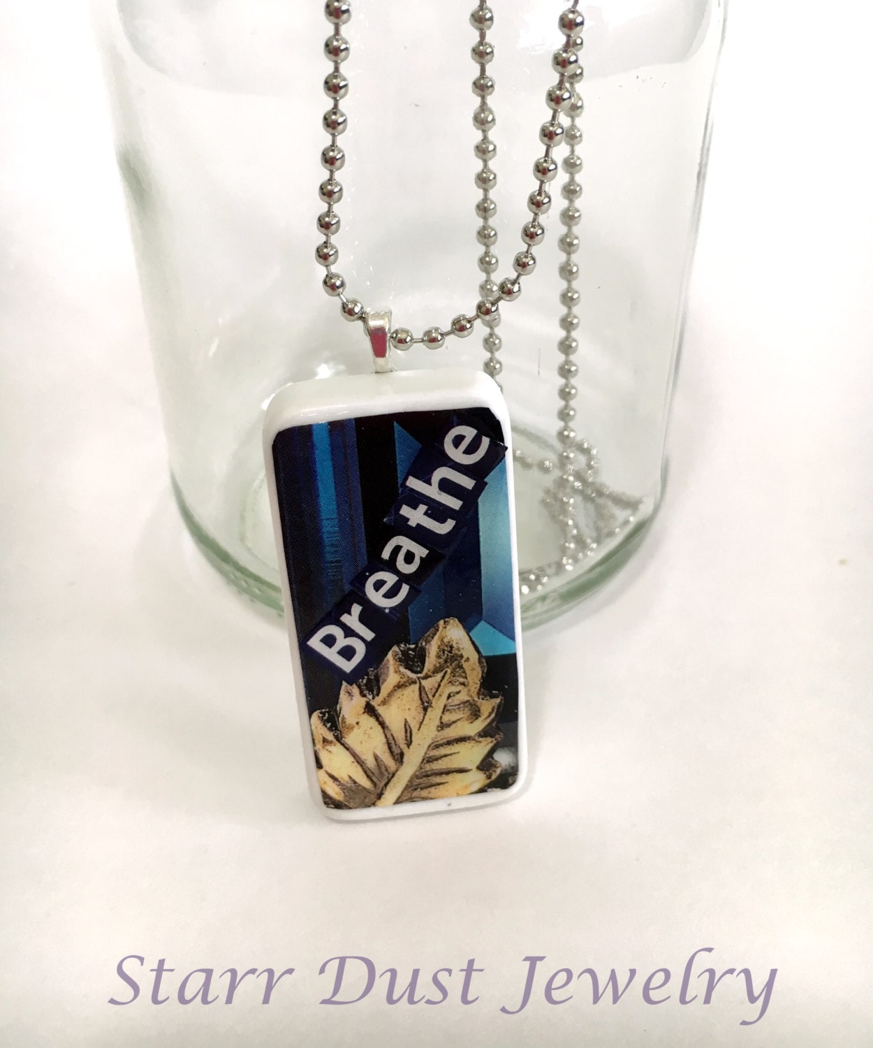 Blau & Gold Inspirational Domino Halskette von starrdustjewelrySD