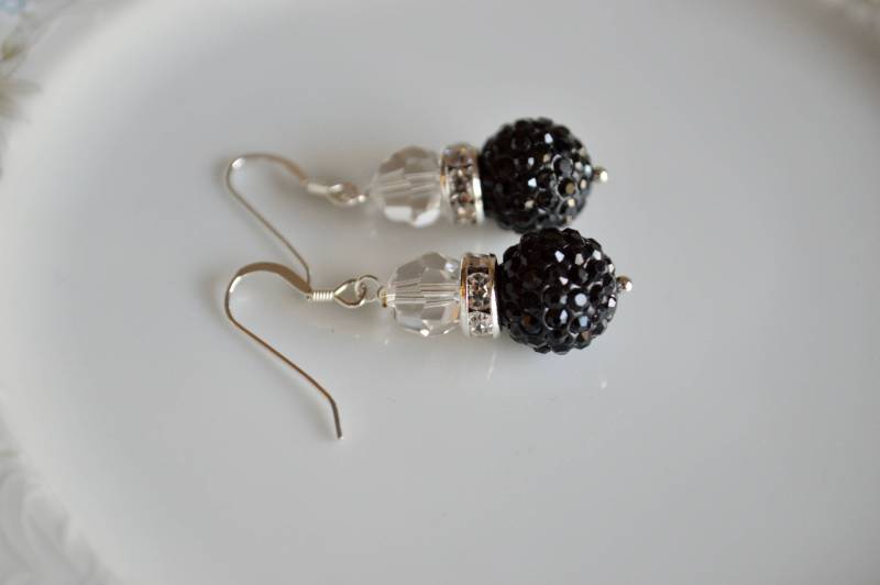 Echten Swarovski-Kristallen Und Pflastern Disco-Kugel-Kurze Baumeln Ohrringe, Swarovski Schmuck, Geschenk Für Sie von starrydreams