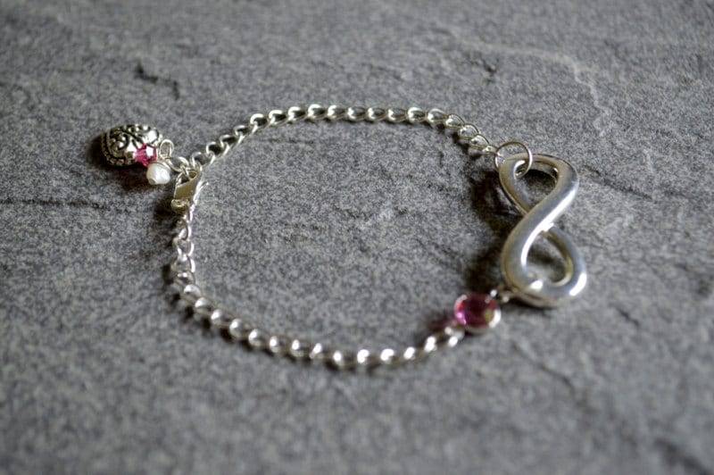 Unendlich Link Armband Mit Swarovski Geburtssteine Kristall Kanal Charme, Birthstone Schmuck, Unendlich Brautjungfern Geschenke von starrydreams