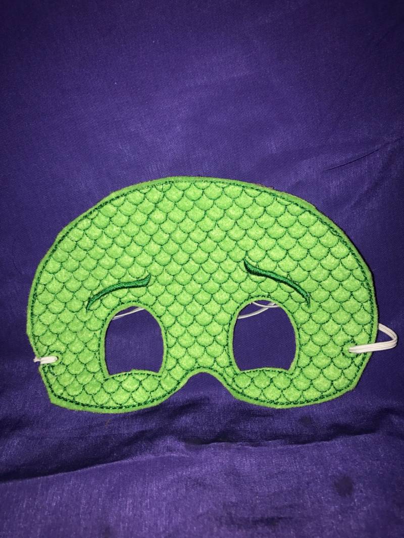 Bestickte Grüne Gecko Filz Spielen Maske Bestickte Grüne Gecko Filz Spielen Maske von starvisions