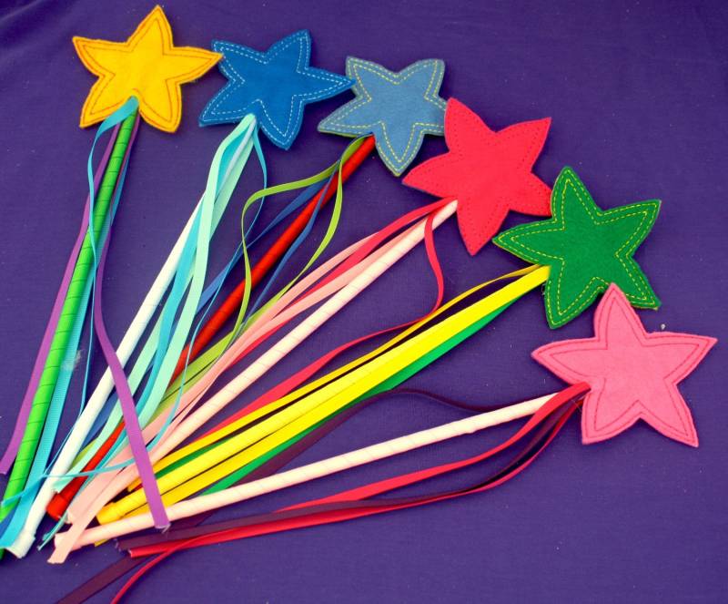 Bestickter Filz Stern Wand Party Pack Set 6 - Ideal Für Favors, Dress Up Und Kostüme Wählen Sie Ihre Farben von starvisions