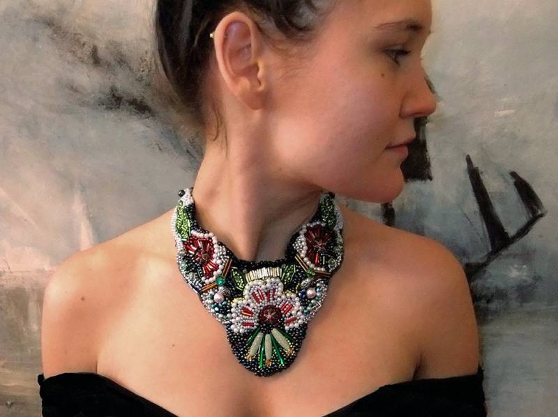 Großes Collier "Perlenzauber" von steamandpunk