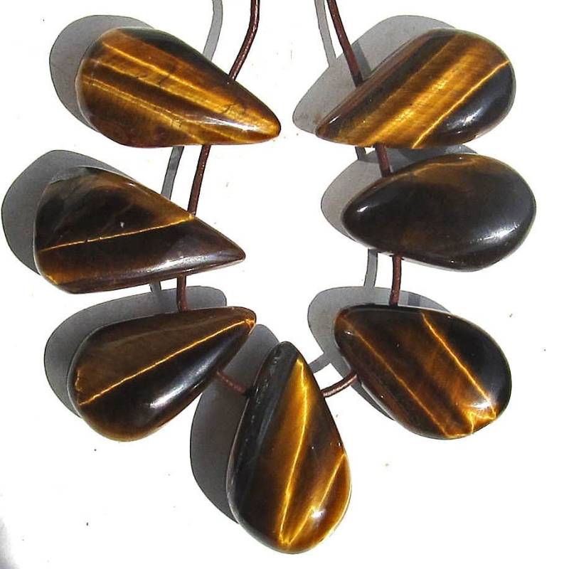 Tigerauge Tropfen, Anhänger Gebohrt, Ca. 35 Mm Lang von steindepot