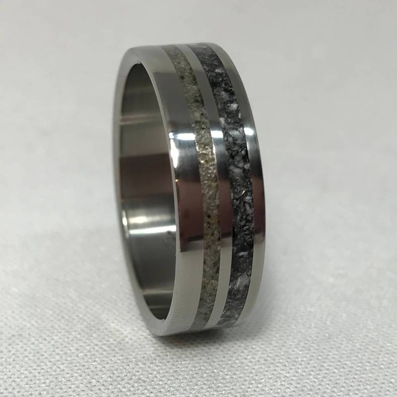 Titan Ehering - Beach Sand Ring Zerkleinert Oyster Shell Cape Cod Umweltfreundlich Herren Oder Damen von stellwagendesigns