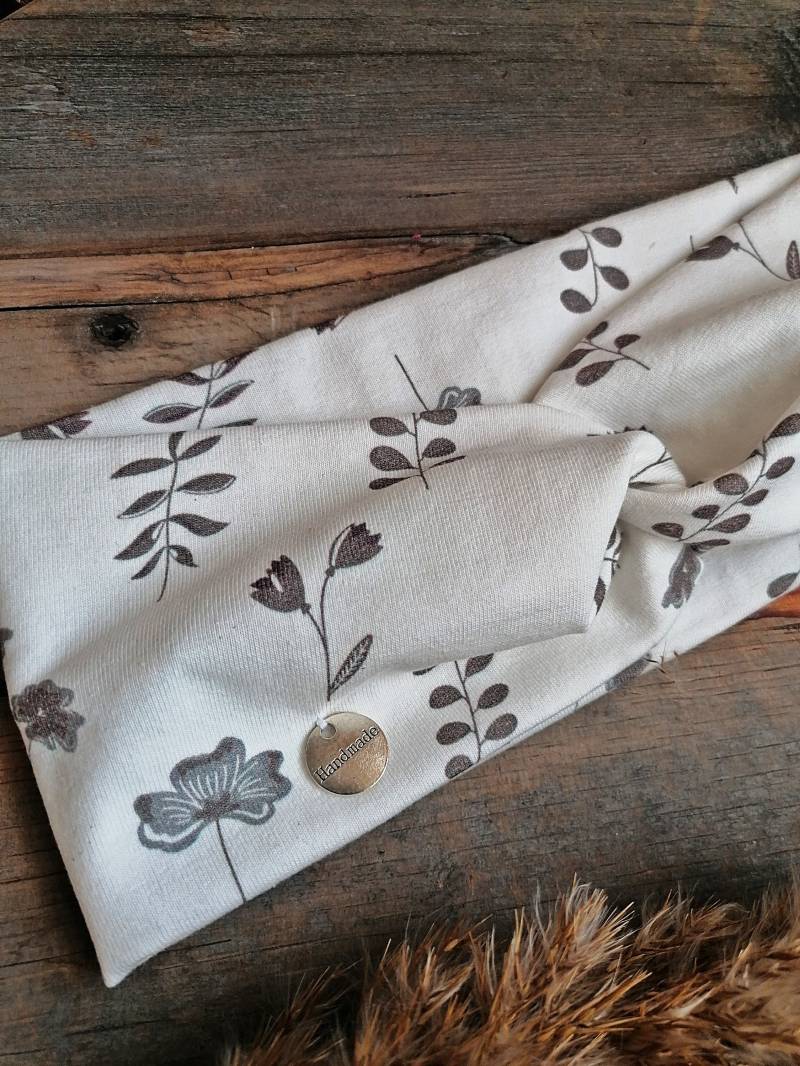 stirnband Haarband Weiß Mit Blumen Gräser Naturpflanzen von steno82