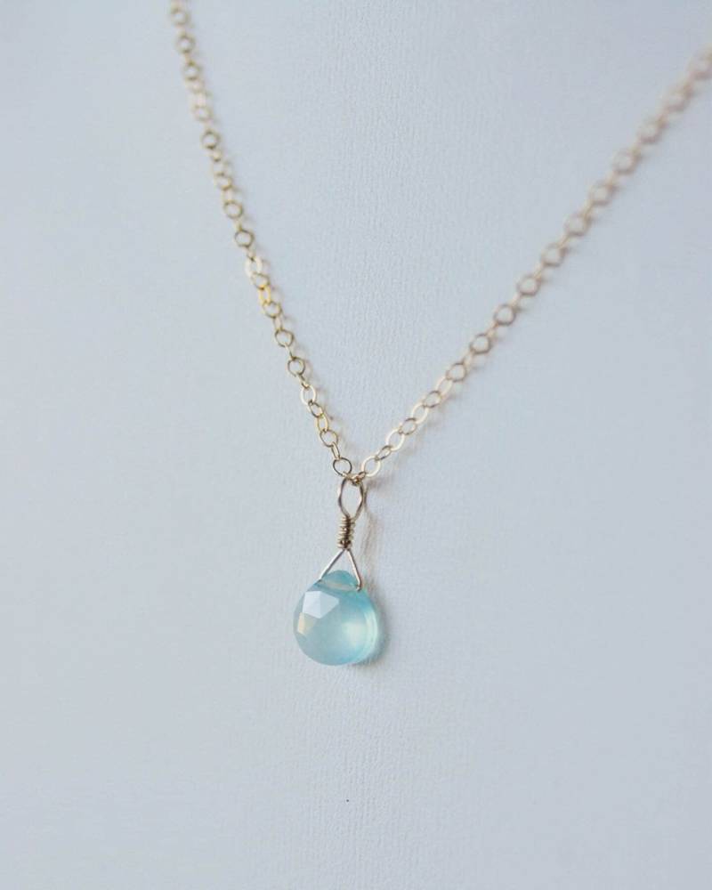 14 Kt Gold Filled Edelstein Tropfen-Halskette von stephaniehuang