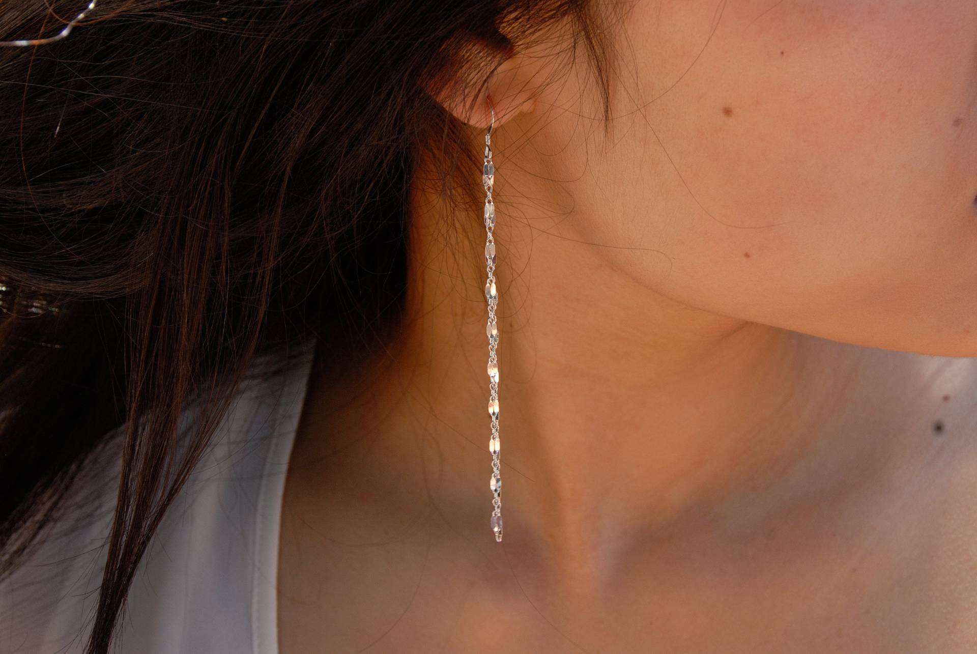 Double Sparkle Kette Lange Ohrringe, 14 Kt Gold Filled Oder 925Er Silber von stephaniehuang