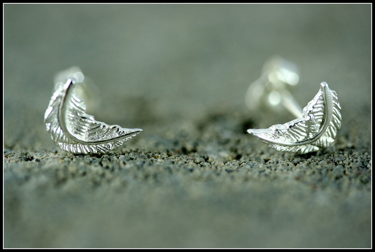 sterling Silber Ohrringe, Feder Ohrstecker, Schmuck, Zarter Schmuck von stephanielemelin