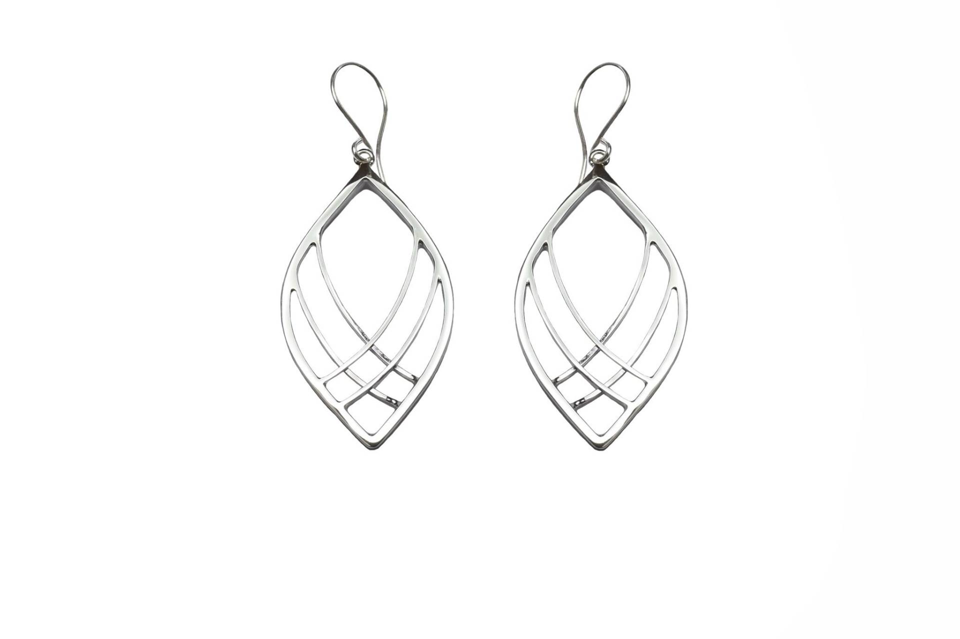 Gewebte Sterling Silber Blatt Baumeln Ohrringe Gewebte Sterling Silber Blatt Baumeln Ohrringe von stephanierobinson