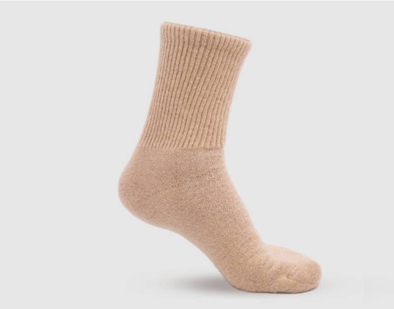 Undyed Camel Wool Socks From Mongolia - Beige Natural von steppenstrolch