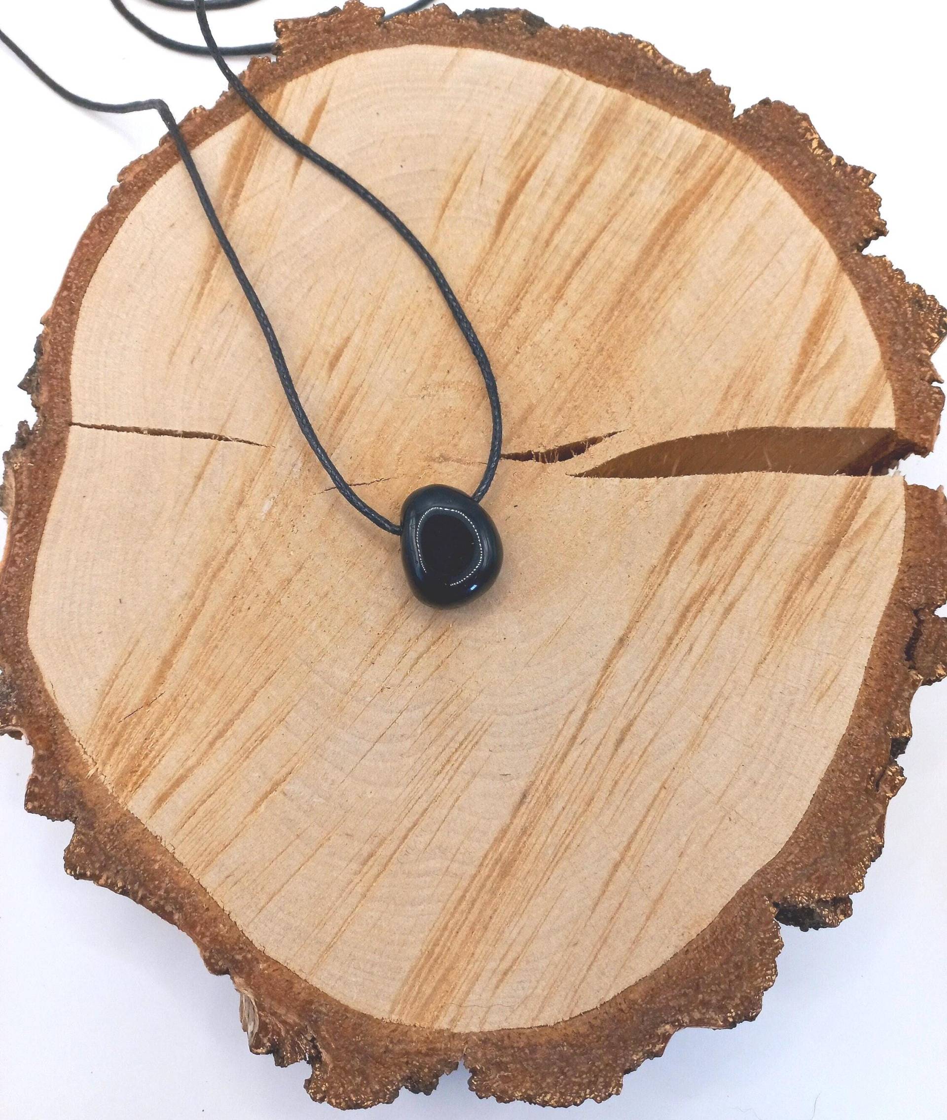 Turmalin Tropfenanhänger, Schörl Kette Mit Veganen Band Turmalin Tropfenanhänger, Schörl Kette Mit Veganen Band von sternenstaubmagie