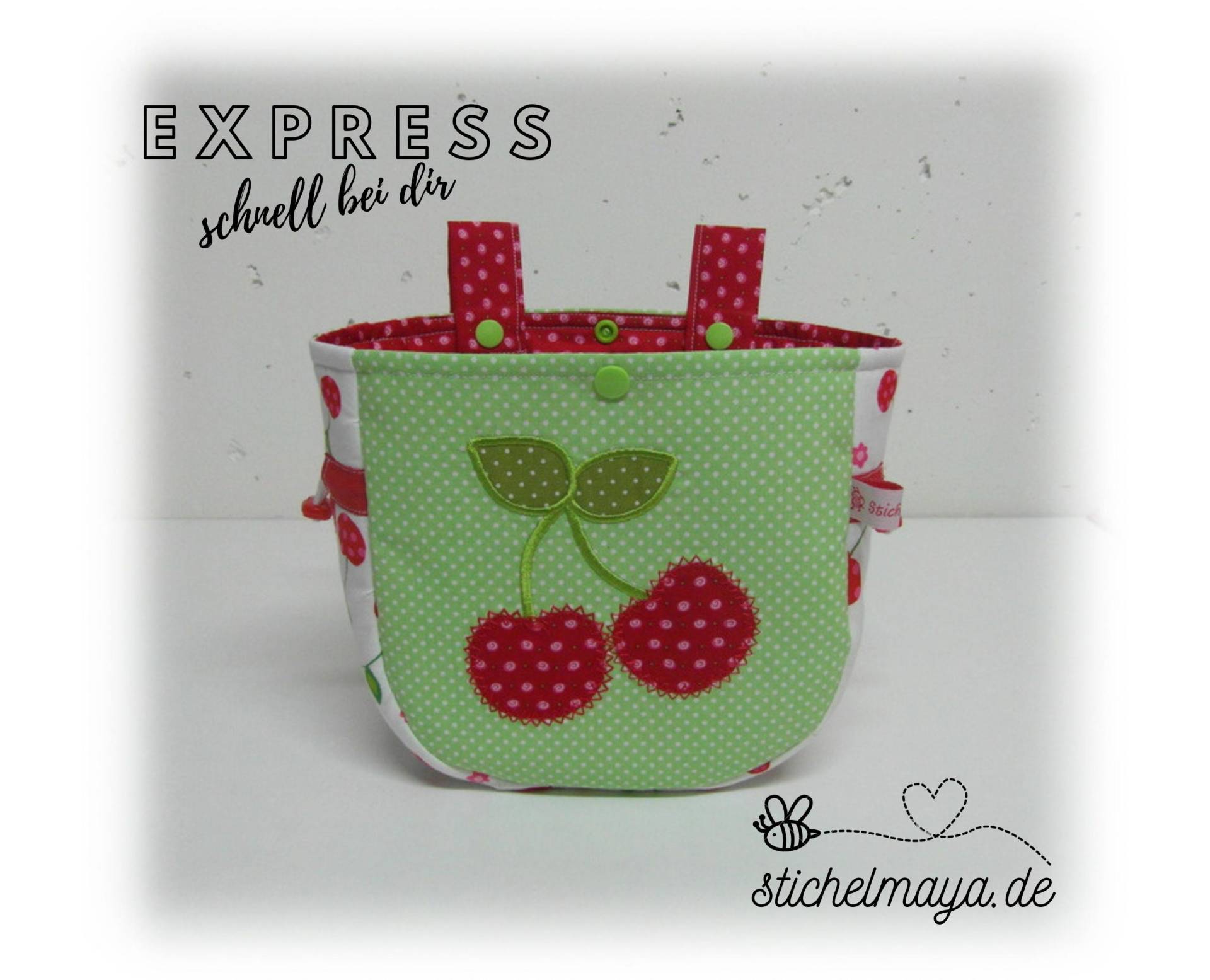 Lenkertasche Kirschen Grün Rot Lenkertasche Kirschen Grün Rot von stichelmaya