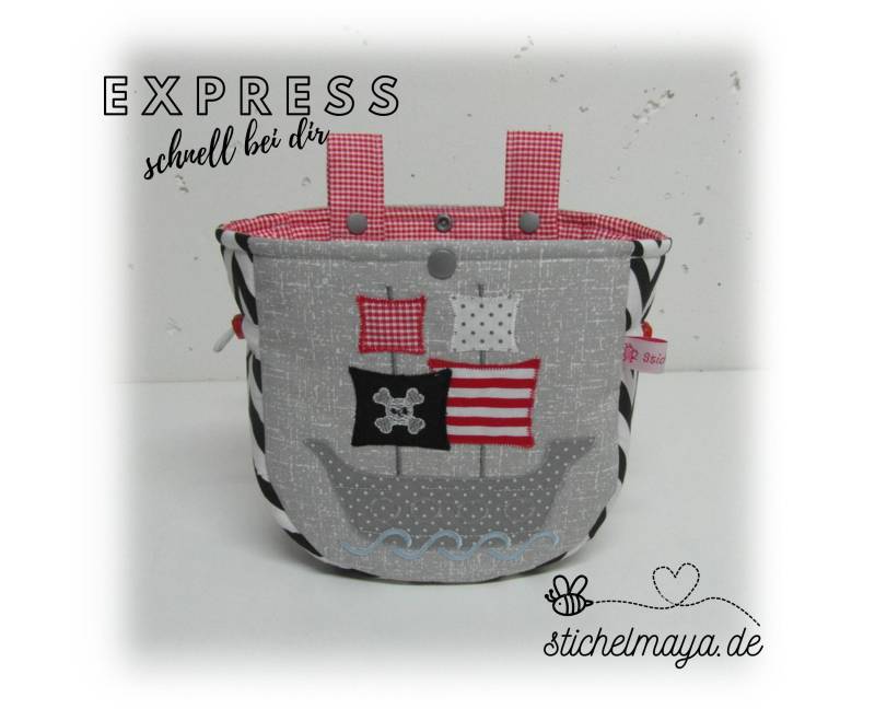 Lenkertasche Piratenschiff Grau Schwarz Rot Weiß Lenkertasche Piratenschiff Grau Schwarz Rot Weiß von stichelmaya