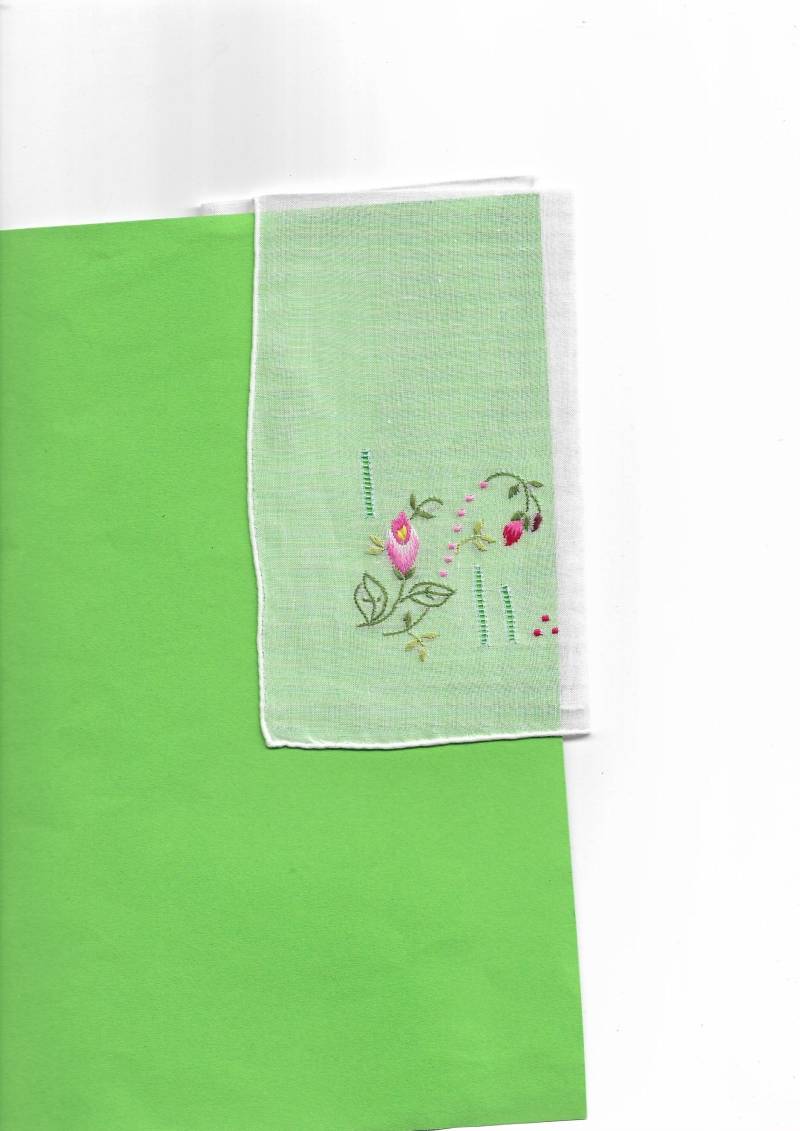 1 Taschentuch Handbestickt Blume Name, Datum von stickgud