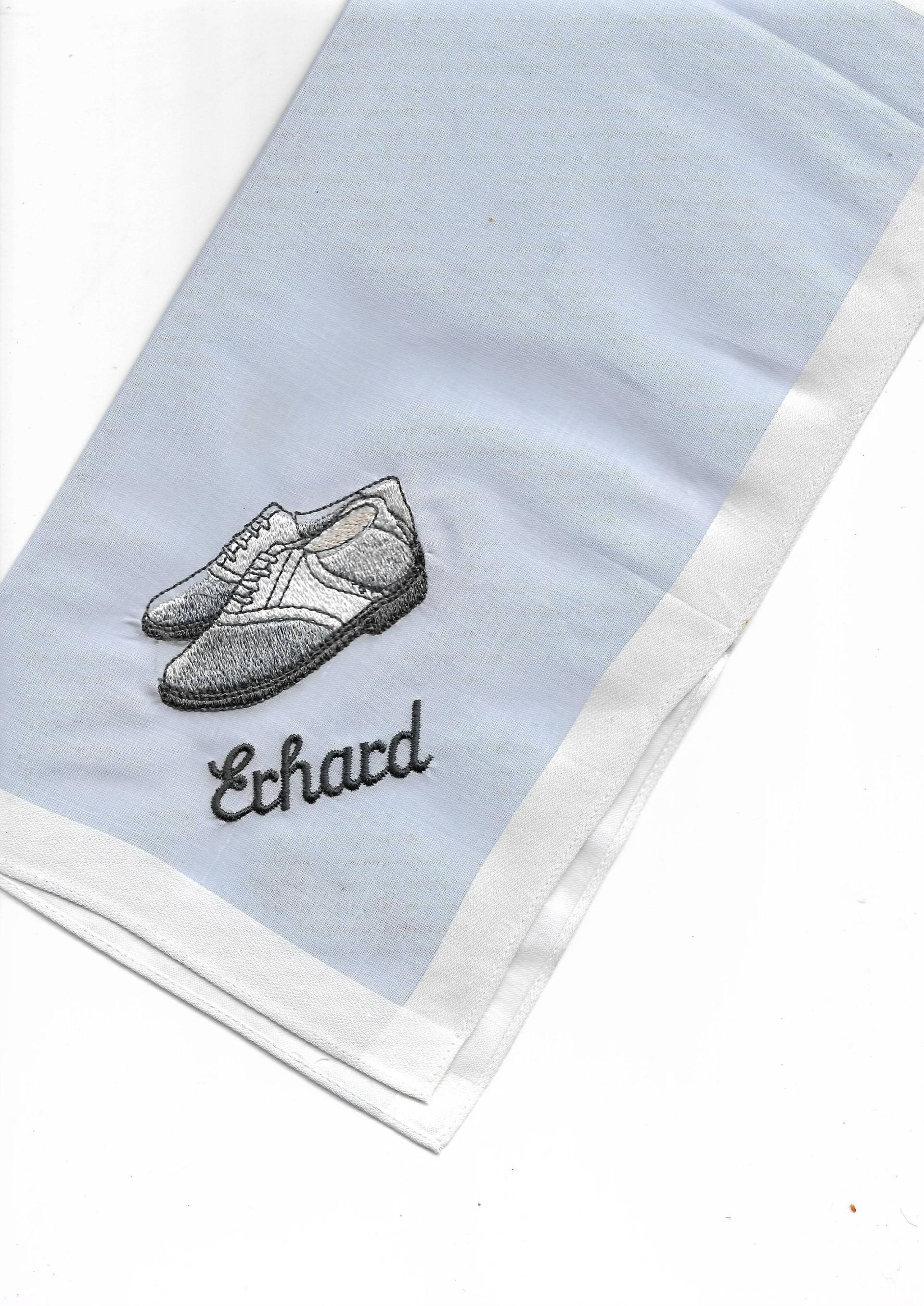 1 X Taschentuch Herren Pastellfarben Monogramm Gestickt von stickgud