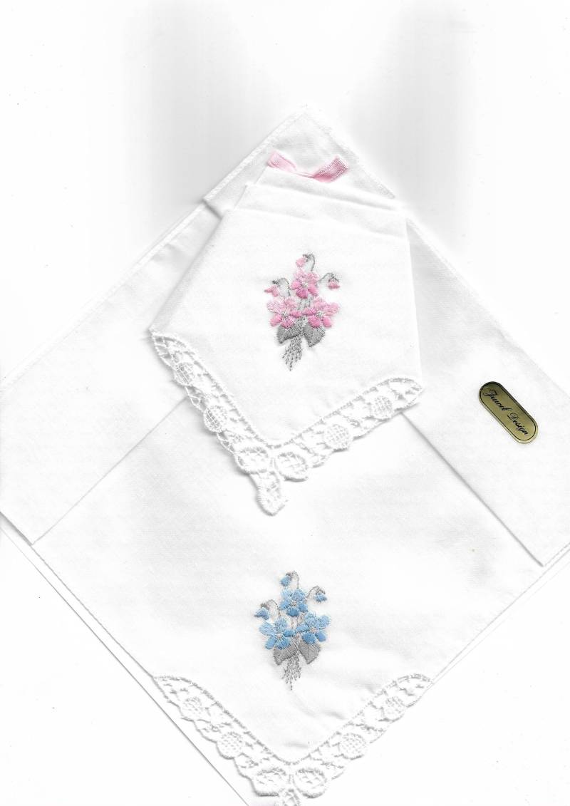 2 Taschentücher Batist Veilchen Gestickt Und Name Oder von stickgud