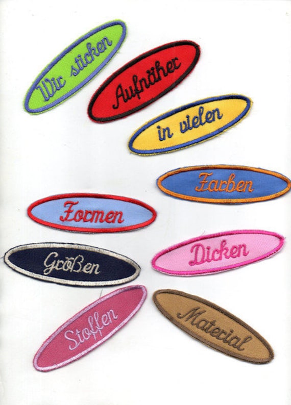2 X Aufnäher 6 cm Bis 5X 10 Gestickt Name, Datum, Geburtsdaten Neue Schrift von stickgud