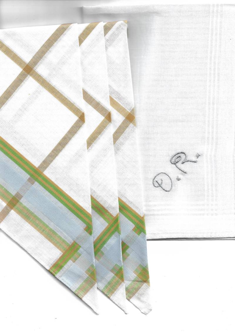 2 X Taschentuch 43 cm Monogramm von stickgud