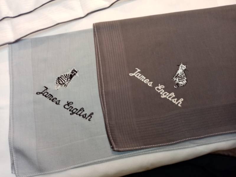 3 X Taschentuch Monogramm Gestickt, Initialen Buchstaben, Zahlen von stickgud