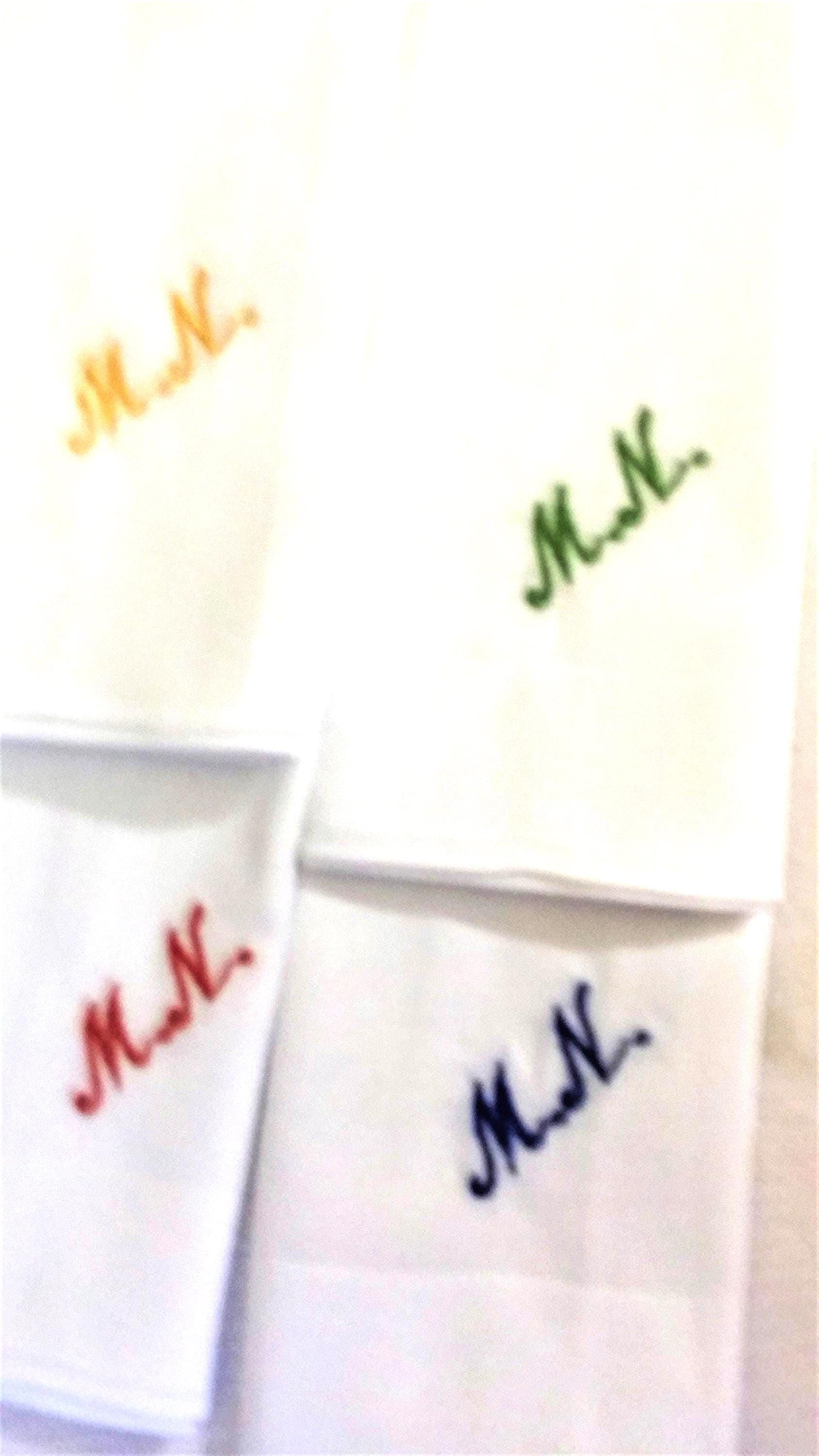 3 X Taschentuch Monogramm Verschiedene Farben von stickgud