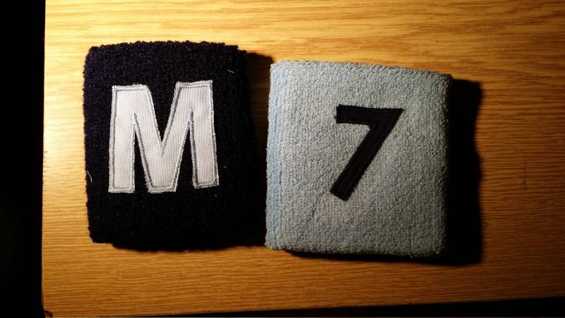 Schweissband 2 X Armband Zahl Gestickt von stickgud