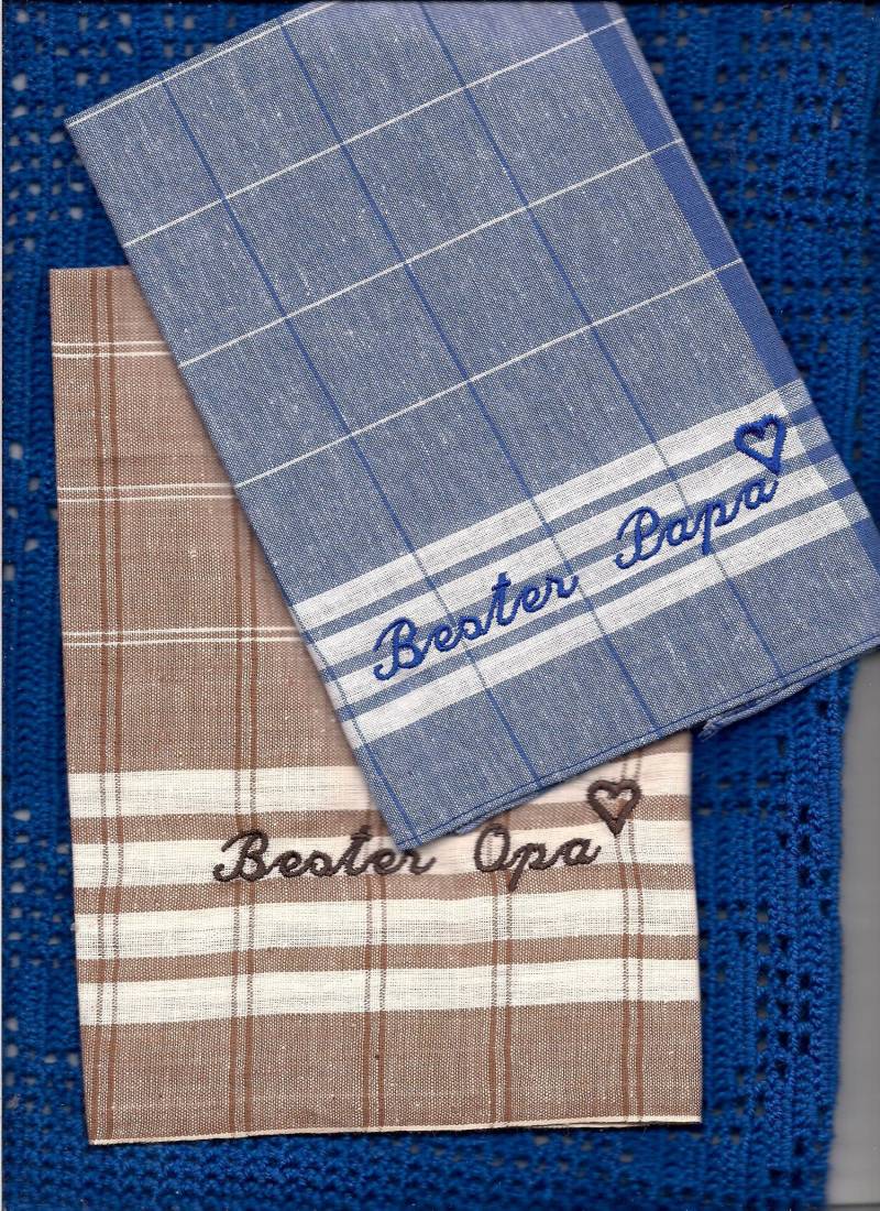 Taschentuch Bestickt Mit Lieblingsopa, Papa, Bester Opa von stickgud