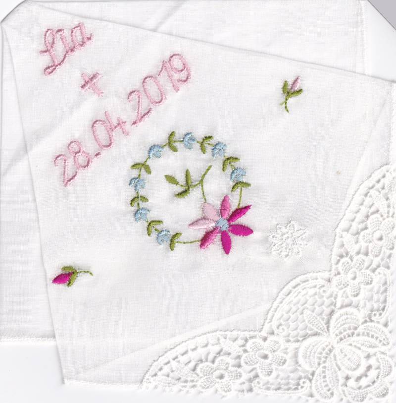 Taschentuch Taufe, Kommunion, Konformation Kreuz Gestickt Taschentuch Taufe, Kommunion, Konformation Kreuz Gestickt von stickgud