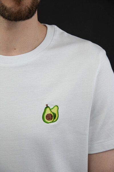 sticknic T-Shirt mit Avocado Motiv gestickt - Minimalistische Stickerei - Auch als Geschenk von sticknic