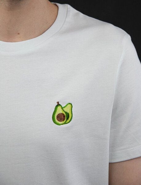sticknic T-Shirt mit Avocado Motiv gestickt - Minimalistische Stickerei - Auch als Geschenk von sticknic