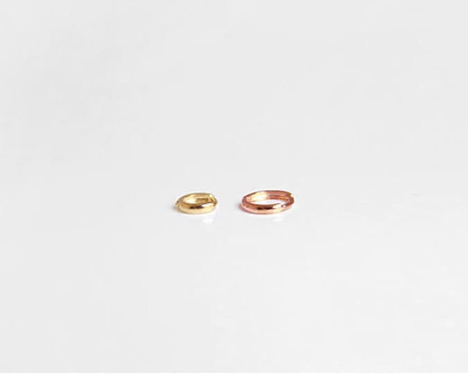 Gold Creolen, Kleine Rosegold Hoop Ohrringe, 14K 10K Knorpel Und Lobe Jeden Tag von sticksandstonesny