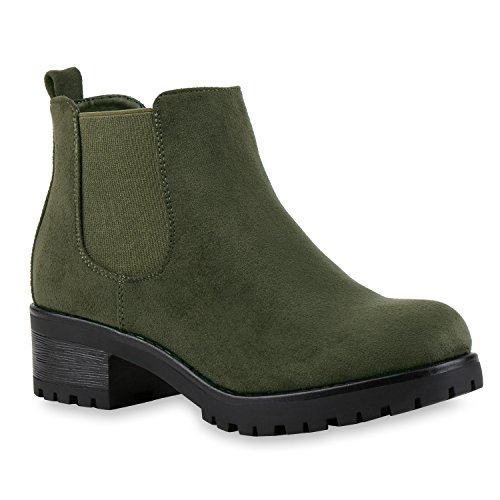 Stiefeletten Damen Chelsea Boots Profilsohle Blockabsatz Leder-Optik Booties Schuhe 121343 Dunkelgrün Bernice 36 Flandell Stiefeletten Damen Chelsea Boots Profilsohle Blockabsatz Leder-Optik Booties Schuhe 121343 Dunkelgrün Bernice 36 Flandell von stiefelparadies