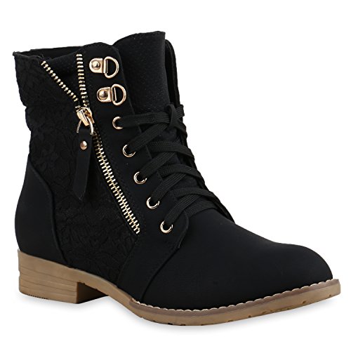 Stylische Damen Stiefeletten Worker Boots Knöchelhohe Stiefel Gesteppt Damen Leder-Optik Zipper Ketten Schuhe 134629 Schwarz 41 Flandell Stylische Damen Stiefeletten Worker Boots Knöchelhohe Stiefel Gesteppt Damen Leder-Optik Zipper Ketten Schuhe 134629 Schwarz 41 Flandell von stiefelparadies