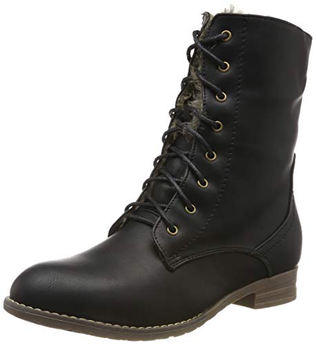 Warm Gefütterte Damen Stiefeletten Worker Boots Kunstfell Schuhe 125875 Schwarz Braun Brooklyn 36 Flandell von stiefelparadies