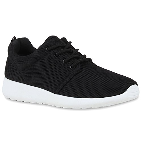 stiefelparadies Damen Sport Übergrößen Trendfarben Runners Sneakers Lauf Fitness Prints Schuhe 106559 Schwarz 36 Flandell von stiefelparadies
